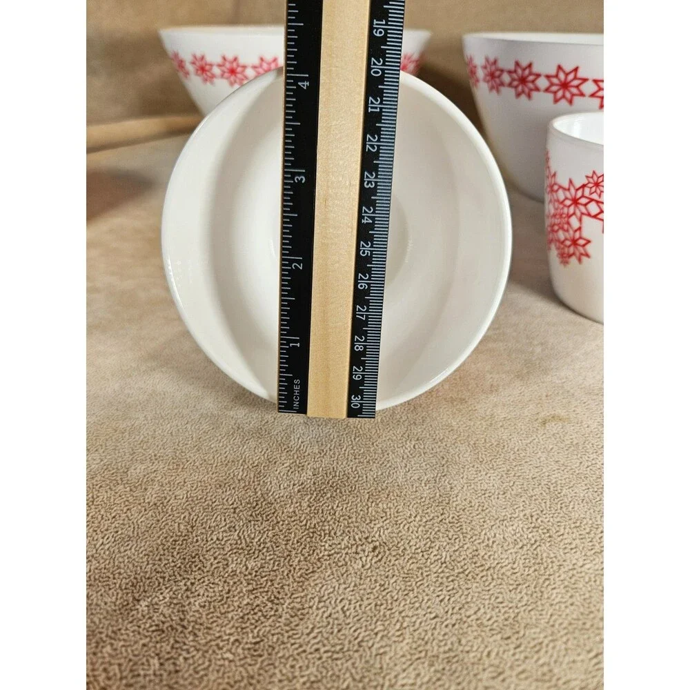 Set Of 6 IKEA Milk Glass Snowflake Bowls 2017 Nordic Snowflakes NEW